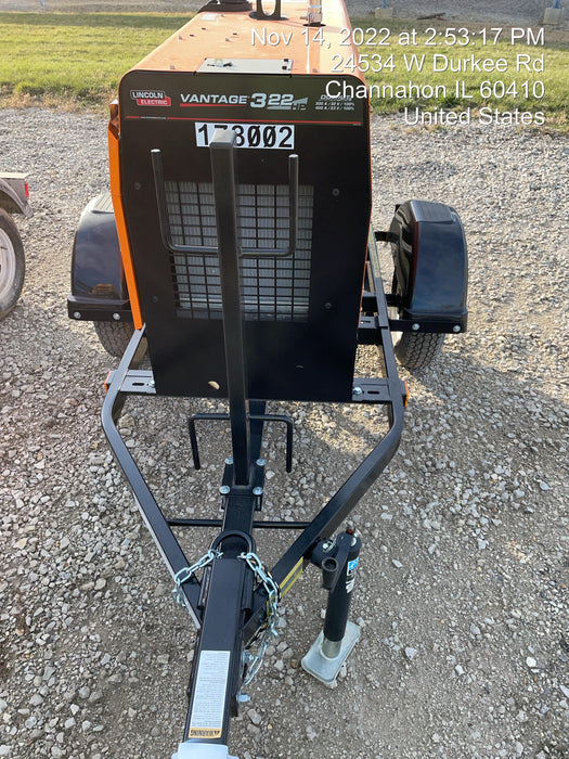 2021 Lincoln Electric Vantage 322 Vantage 322 Ready Pak 3 w/ Decals, ORANGE (includes trailer, cable rack, fender light kit) NO Telematics