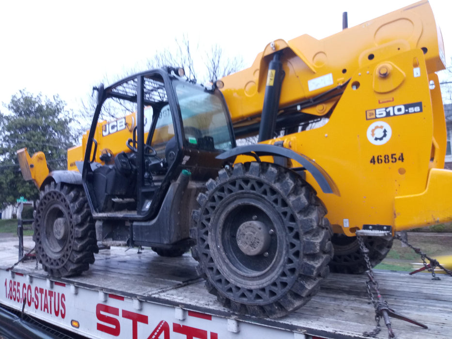 2019 JCB 510-56 Canopy, 74 HP, Solid Tires, STD Worklight, Beacon, Aux Hydraulics, Lifting Eye, Back up Alarm w/66" Carriage/60" Forks