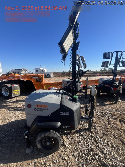 2024 Wacker Neuson LTT4 Diesel, Kohler KDW702, Deep Sea Controller, Auto Start, LED 320W, Bypass Outlet, T3