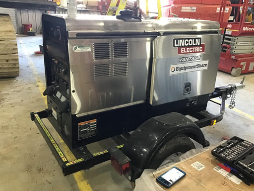 2019 Lincoln Electric Vantage 322 Ready-Pak 3, Two Wheel Trailer, Fender and Light Kit, Cable Rack