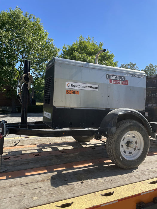 2019 Lincoln Electric Vantage 322 Welder Ready-Pak 3, Two wheel trailer, Fender and Light kit, Cable Rack