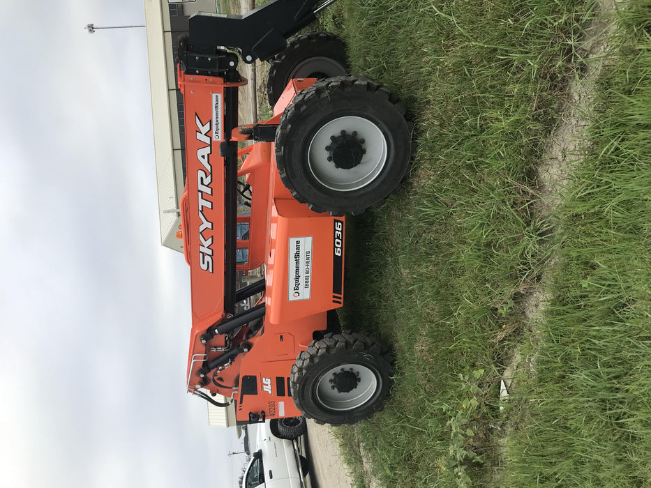 2019 Skytrak 6036 Canopy, Solid Tires, LED Work Lights, Beacon 50" Carriage, 48" Pallet Forks