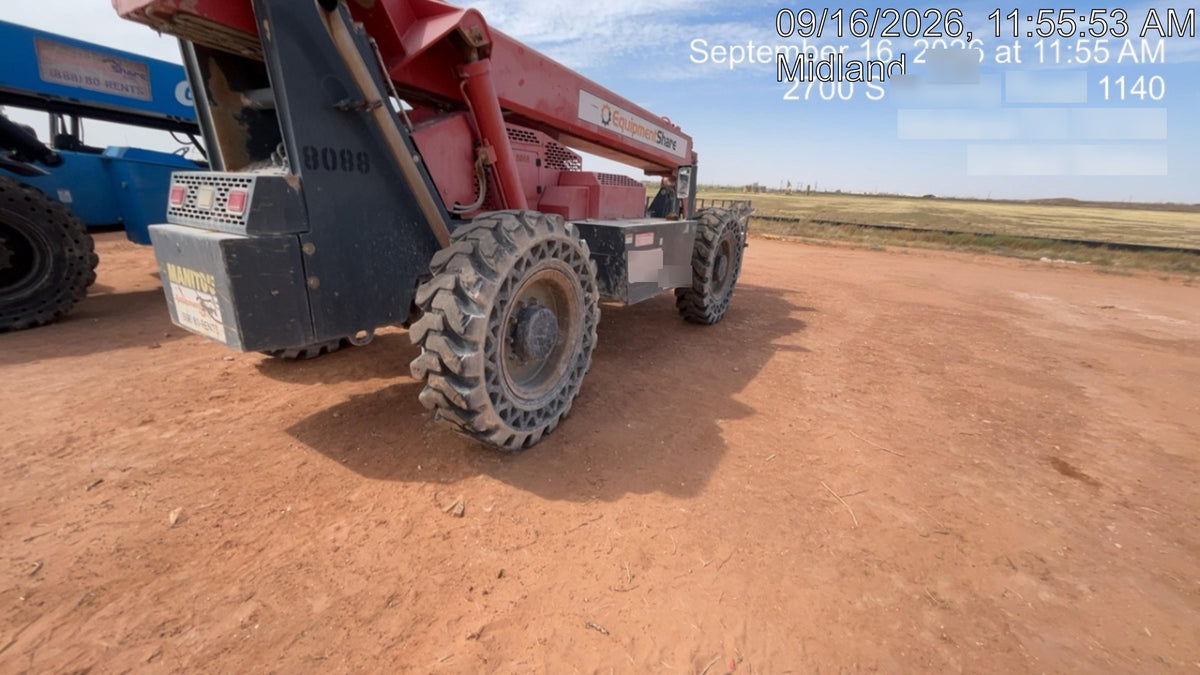 2018 Manitou MTA10055 Manitou MTA 10055 w/Open ROPS, Work Lights/Strobe, Aux Hyd, Solid Tires, Lift Hook, 66" Carriage, 60" Forks