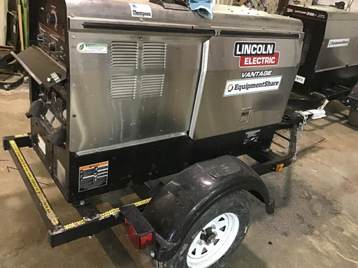 2019 Lincoln Electric Vantage 322 Ready-Pak 3, Two Wheel Trailer, Fender and Light Kit, Cable Rack