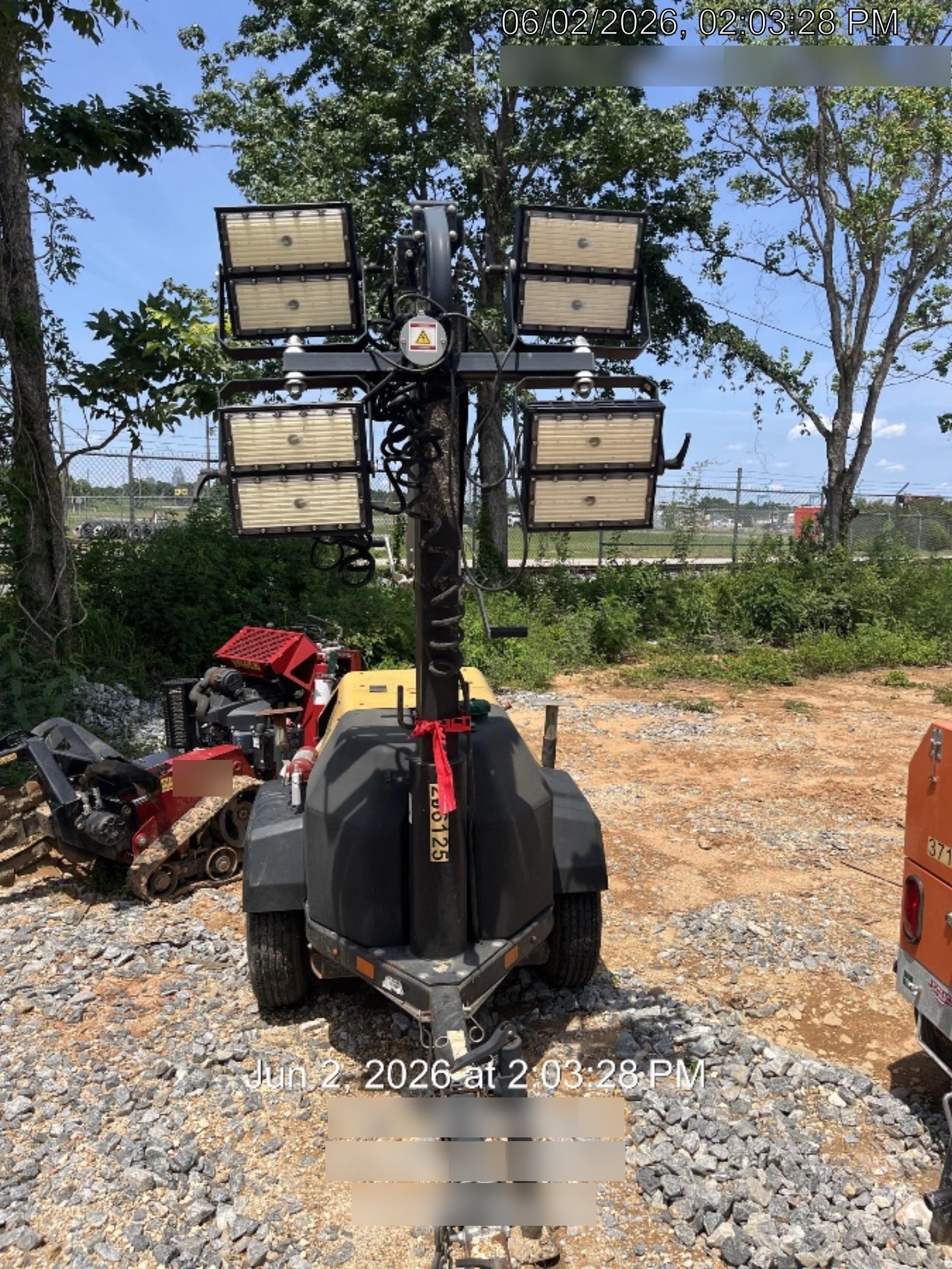 2022 Allmand NLV3GR (4) LED Light Fixture 350W, 23' Vertical Mast, 3kW Prime, Towable, Deep Sea L401, Leveling Jacks, Yanmar T4F 5.8hp