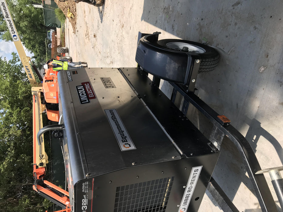 2019 Lincoln Electric Vantage 322 Ready-Pak 3, Two Wheel Trailer, Fender and Light Kit, Cable Rack