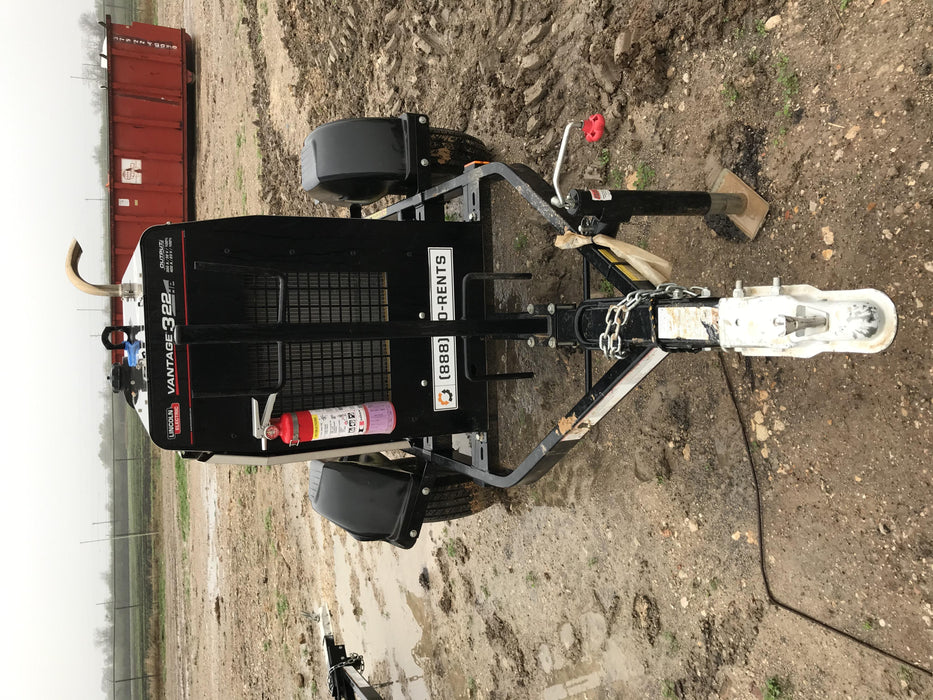 2019 Lincoln Electric Vantage 322 Welder Ready-Pak 3, Two wheel trailer, Fender and Light kit, Cable Rack