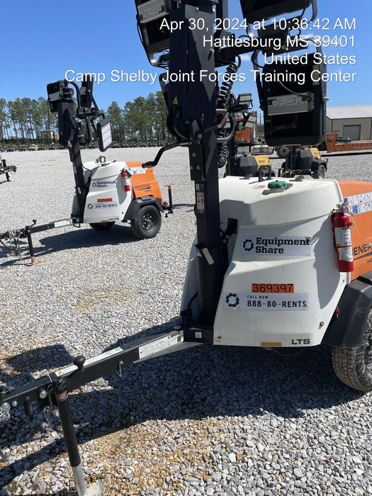 2023 Generac MLT2 Diesel, Flex Switch 120V Input, Powerzone Controller, 
(4) 320W LED Lights, 4kW Generator, 39.9 Gal Fuel Tank, 2" Ball, T3