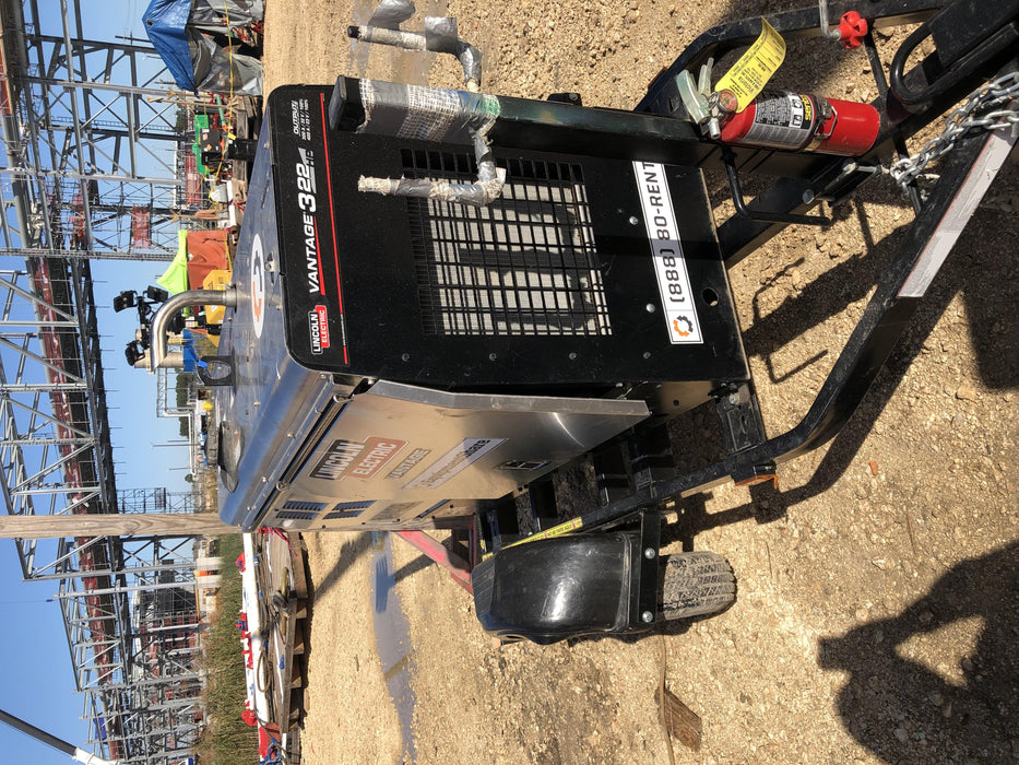 2019 Lincoln Electric Vantage 322 Welder Ready-Pak 3, Two wheel trailer, Fender and Light kit, Cable Rack