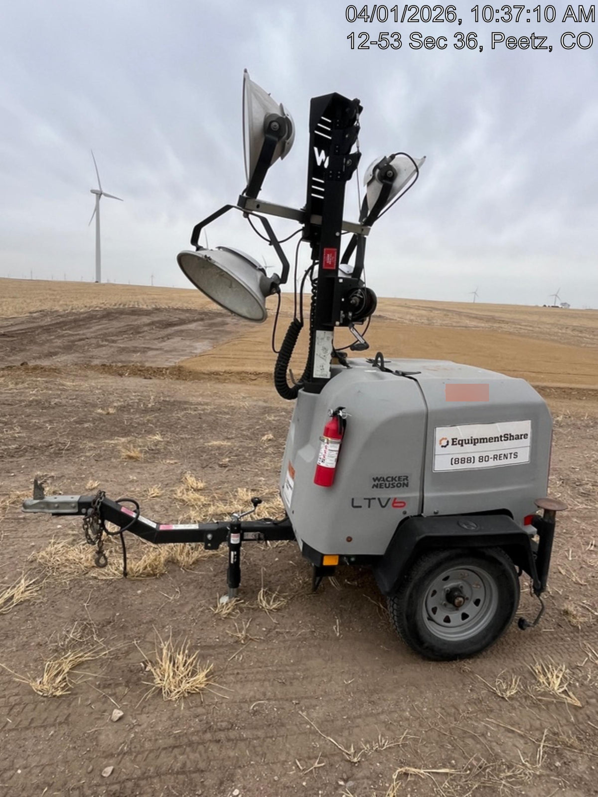2018 Wacker Neuson LTV6L-MH Wacker Neuson LTV6L Mobile Light Tower w/Fuel Level Sensor Installed
