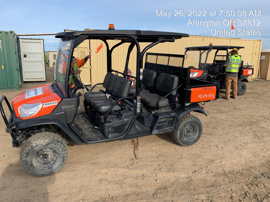 2021 Kubota RTV-X1140W-H Plastic Canopy, Windshield Acrylic Clear, LED Strobe Light, Wire Harness Kit, Back up Alarm