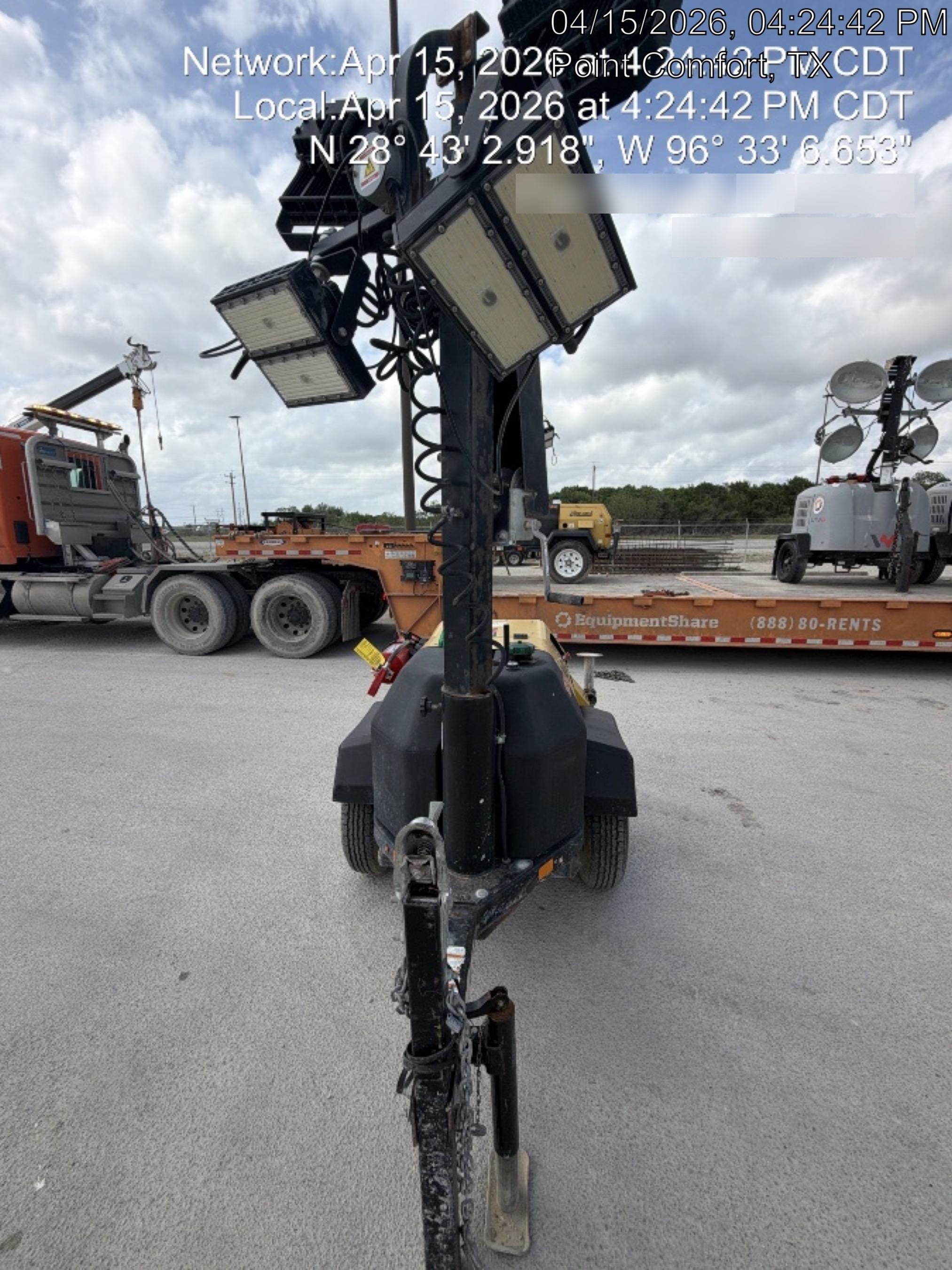 2022 Allmand NLV3GR (4) LED Light Fixture 350W, 23' Vertical Mast, 3kW Prime, Towable, ES Decals, T3