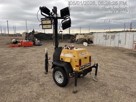 2022 Allmand NLV3GR (4) LED Light Fixture 350W, 23' Vertical Mast, 3kW Prime, Towable, Deep Sea L401, Leveling Jacks, Yanmar T4F 5.8hp