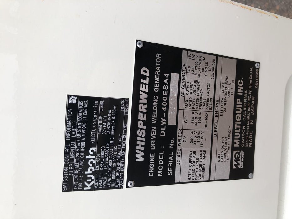 2019 MULTIQUIP DLW400ESA4