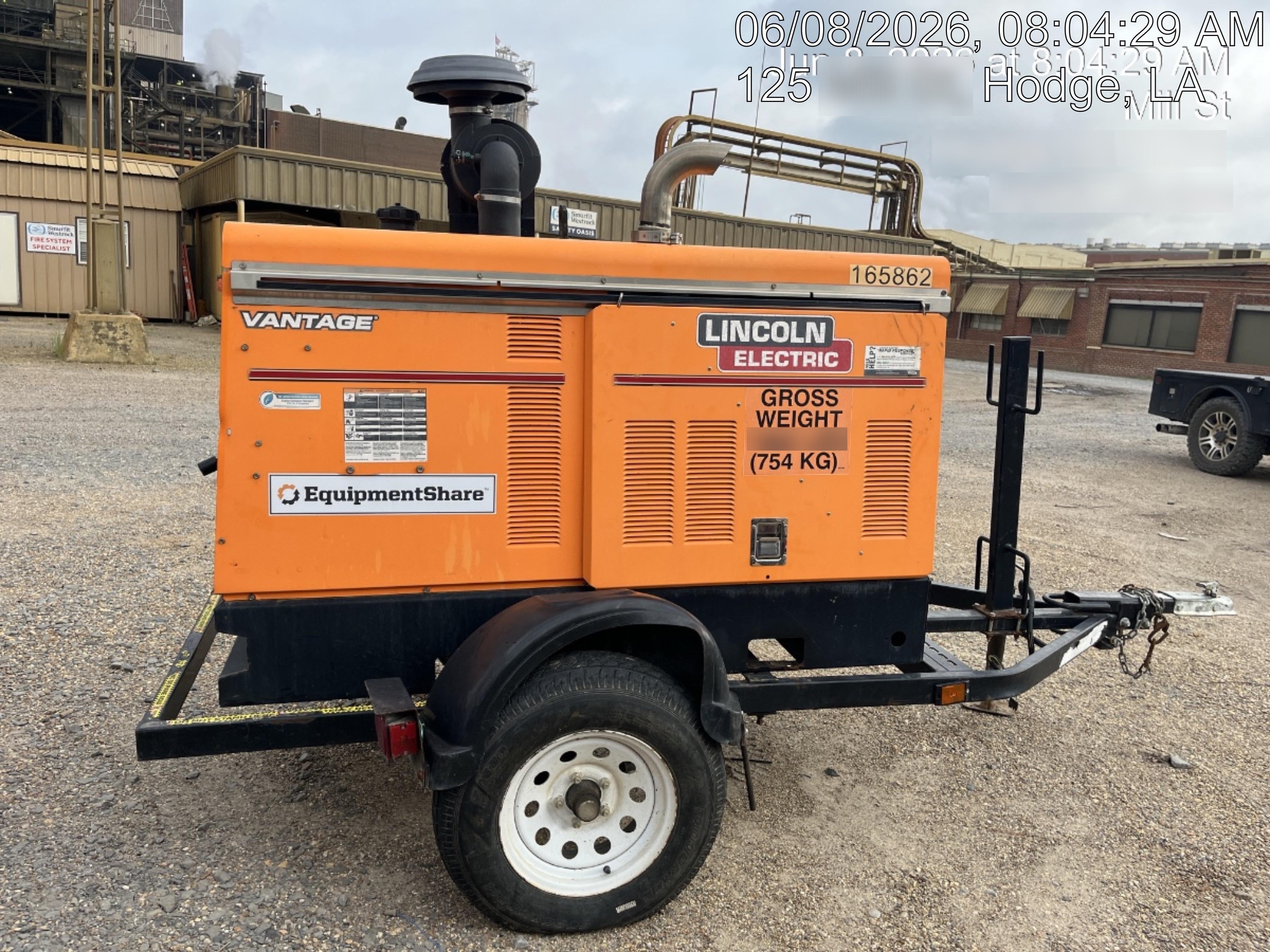 2021 Lincoln Electric Vantage 549X Ready Pak 3, ORANGE (includes trailer, cable rack, fender light kit)
