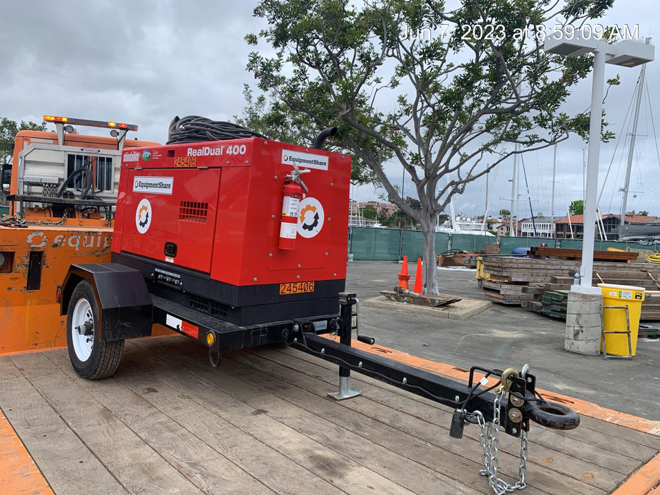 2022 Shindaiwa DGW400MDL Kubota D902 Engine, 23 HP, Dual Op Welder, Wire, Arc, Droop Stick, Tig, and CC Stick Functionality, Simulphase, 3 Phase and 1 Phase Gen Output, Single Axle NB Trlr, Slr Trckl Chrg 12V 12W, Fire Ext