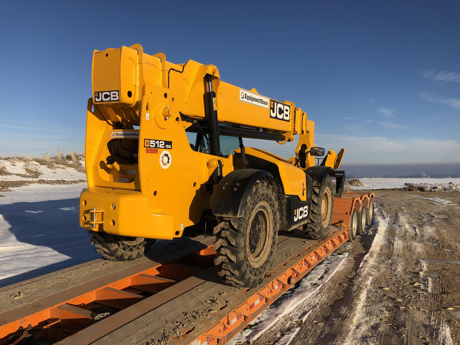 2019 JCB 512-56 Cab/Heat/Air, 109 HP, Solid Tires, STD Worklight, Beacon, Aux Hydraulics, Lifting Eye, Back up Alarm w/66" Carriage/60" Forks