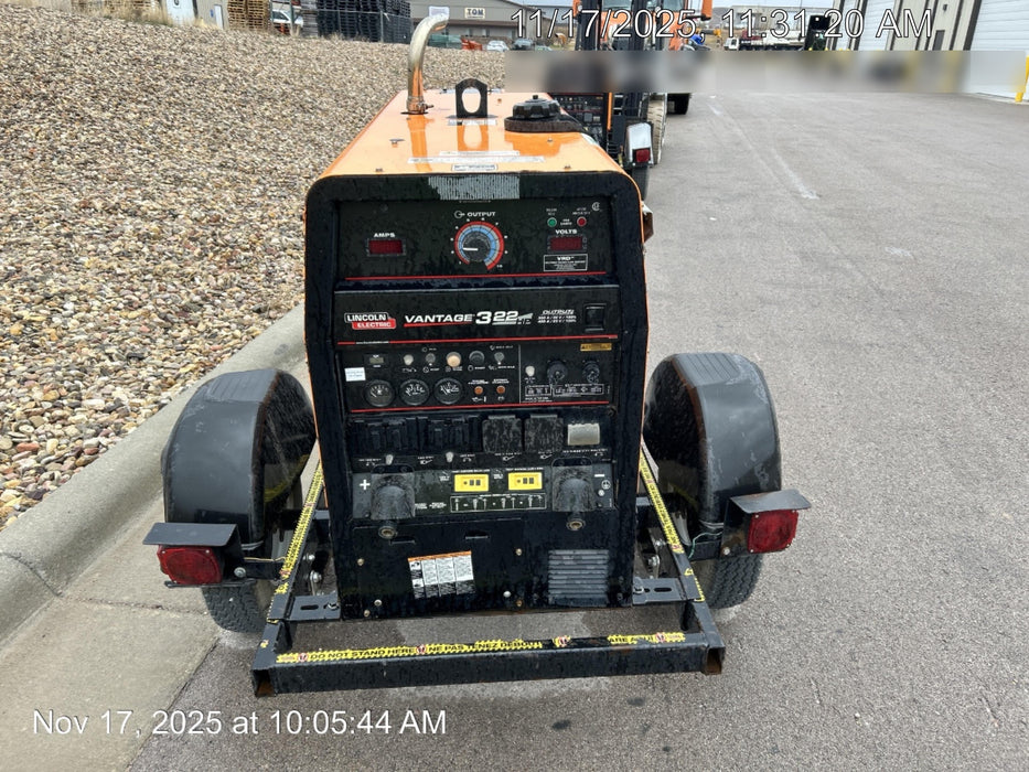 2021 Lincoln Electric Vantage 322 Vantage 322 Ready Pak 3 w/ Decals, ORANGE (includes trailer, cable rack, fender light kit) NO Telematics