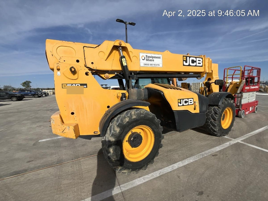 2019 JCB 510-56 74 HP w/CAB/HVAC, Beacon, Worklights, Aux Hydraulics, Foam Filled Tires w/60" Carriage/Forks