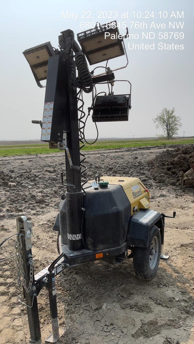 2022 Allmand NLV3GR (4) LED Light Fixture 350W, 23' Vertical Mast, 3kW Prime, Towable, ES Decals, T3