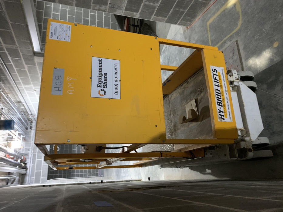 Custom Equipment HB-1430 <ul>
 <li>Hy-Brid Scissor Lift</li>
  <li>Platform capacity up to 670 lbs.</li>
  <li>Working height up to 20 ft</li>
  <li>Weighs under 1,700 lbs.</li>
  <li>Non-marking wheels </li>
</ul>