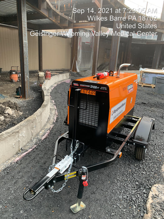 2021 Lincoln Electric Vantage 322 Vantage 322 Ready Pak 3 w/ Decals, ORANGE (includes trailer, cable rack, fender light kit) NO Telematics