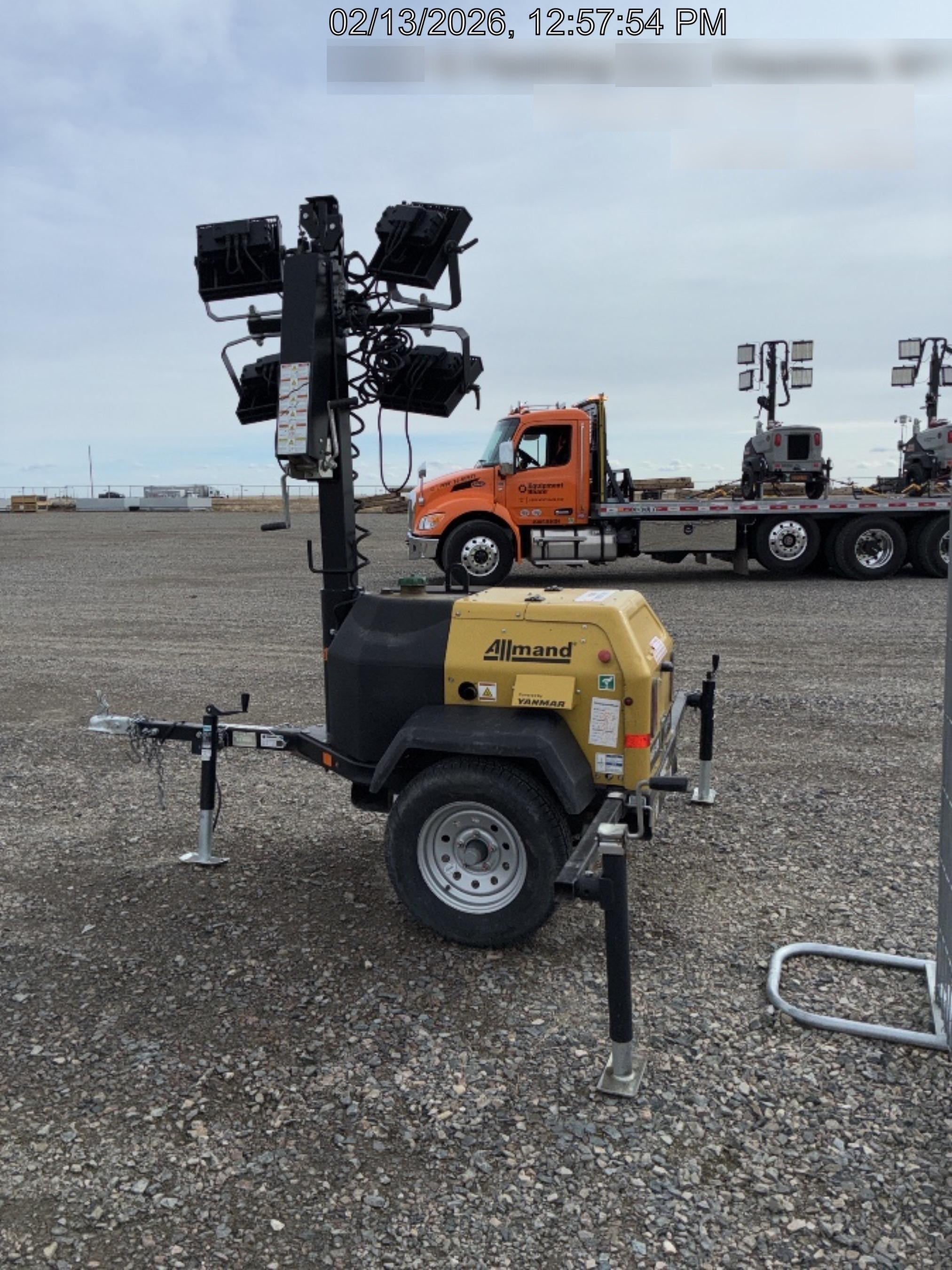 2022 Allmand NLV3GR (4) LED Light Fixture 350W, 23' Vertical Mast, 3kW Prime, Towable, ES Decals, T3