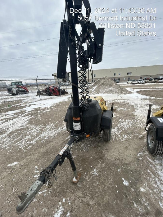 2022 Allmand NLV3GR (4) LED Light Fixture 350W, 23' Vertical Mast, 3kW Prime, Towable, Deep Sea L401, Leveling Jacks, Yanmar T4F 5.8hp