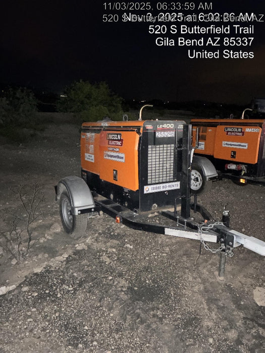 2022 Lincoln Electric LE400 Kubota V1505, Trlr, Cable Rack, Light Kit, ES Decals, T3