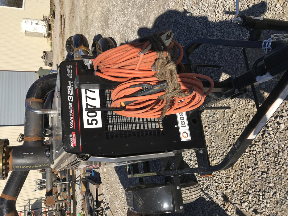 2019 Lincoln Electric Vantage 322 Welder Ready-Pak 3, Two wheel trailer, Fender and Light kit, Cable Rack