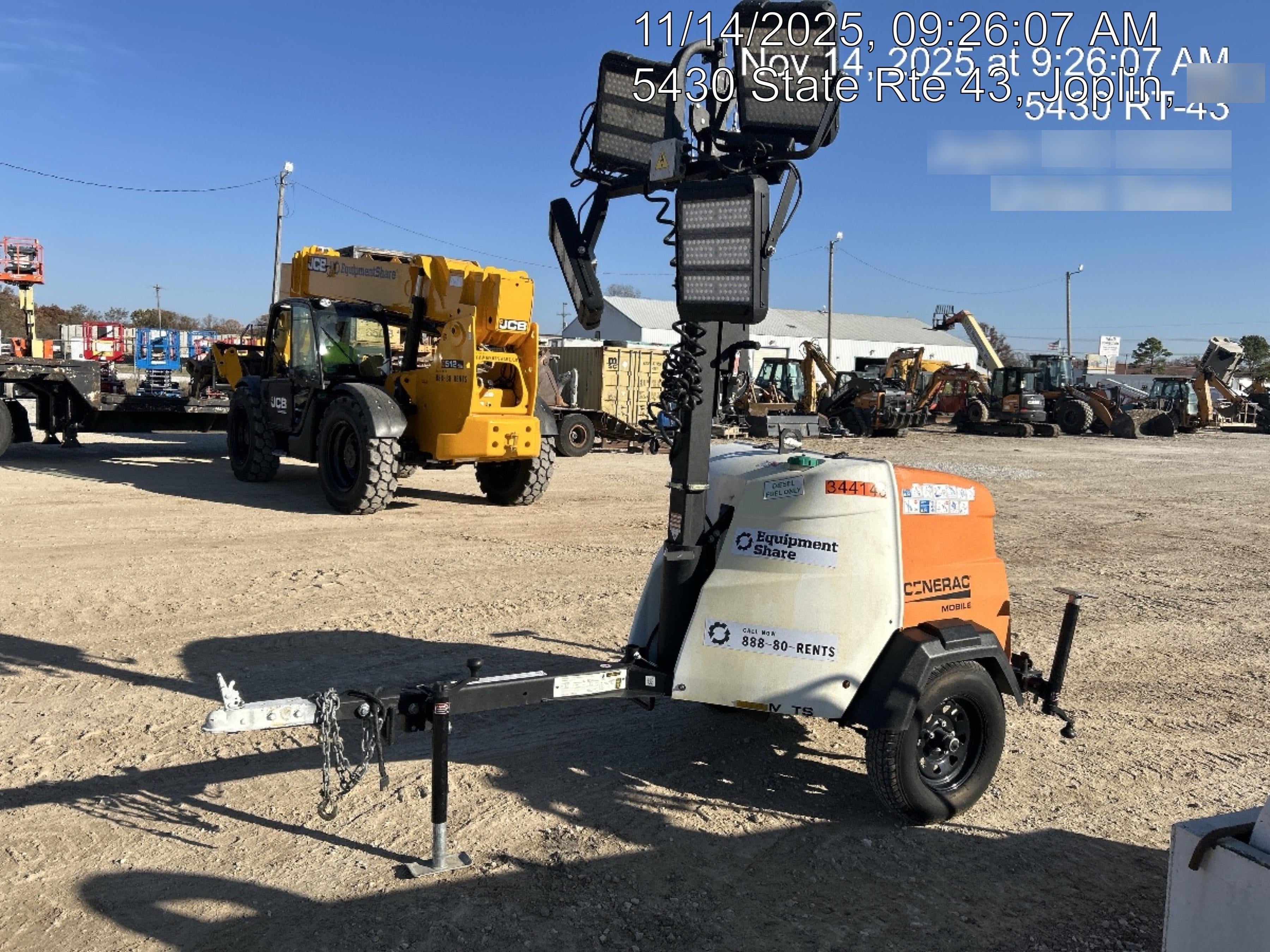 2023 Generac MLT2 Diesel, Flex Switch 120V Input, Powerzone Controller, (4) 320W LED Lights, 4kW Generator, 39.9 Gal Fuel Tank, 2" Ball, T3