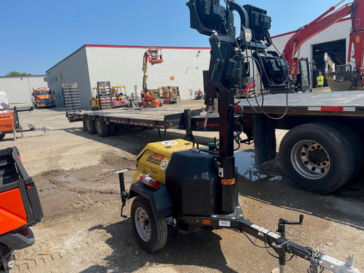 2022 Allmand NLV3GR (4) LED Light Fixture 350W, 23' Vertical Mast, 3kW Prime, Towable, ES Decals, T3