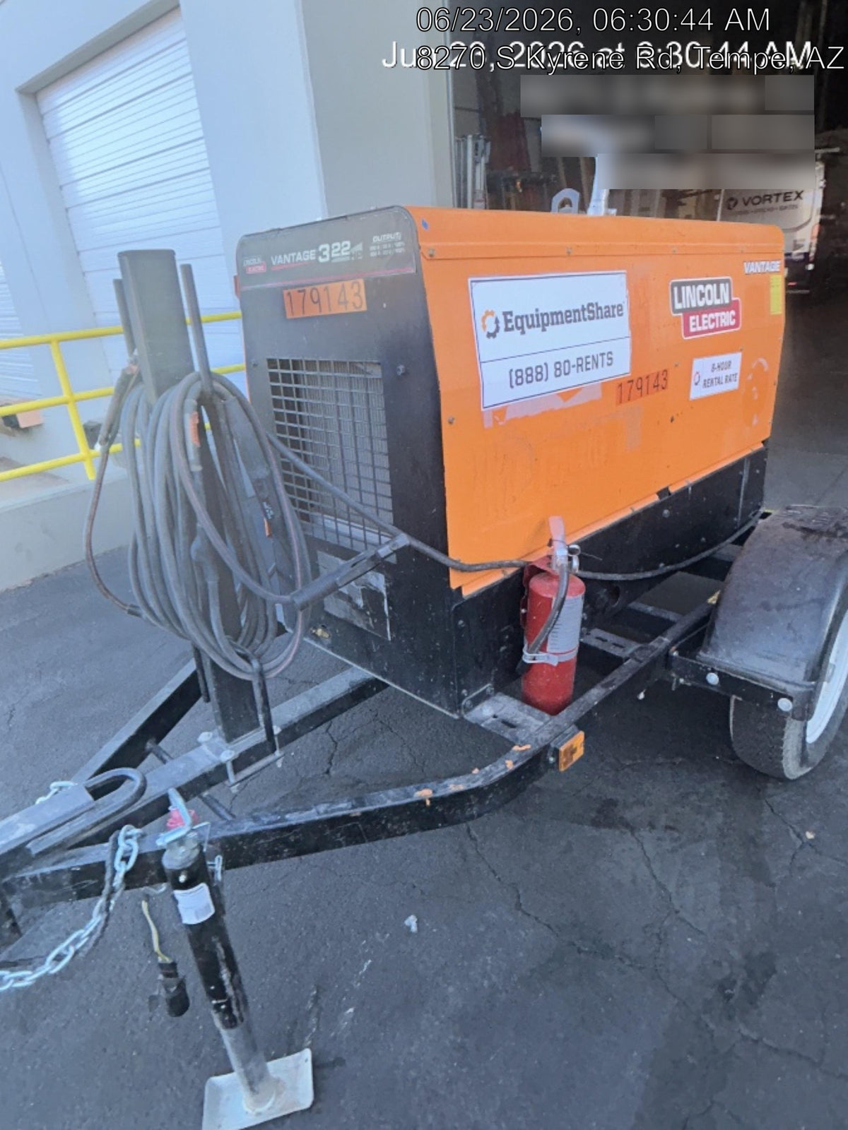 2021 Lincoln Electric Vantage 322 Vantage 322 Ready Pak 3 w/ Decals, ORANGE (includes trailer, cable rack, fender light kit) NO Telematics