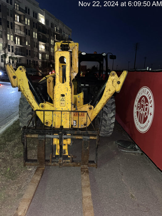 2019 JCB 510-56 Open ROPS, 74 HP, Solid Tires, Worklights, Beacon, Aux Hydraulics, Lifting Eye w/60" Carriage/60" Forks