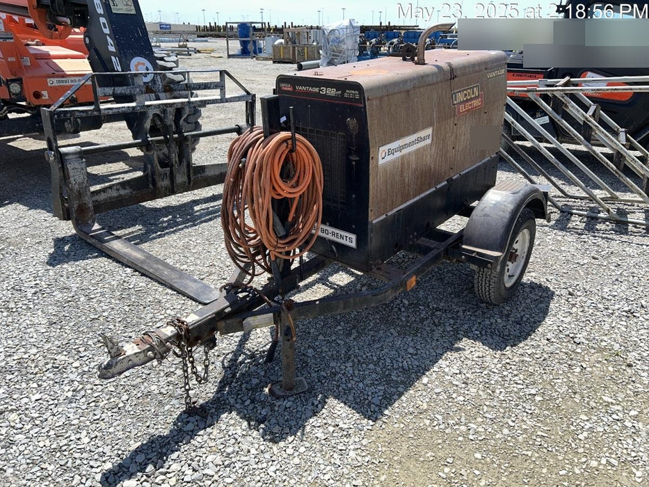 2019 Lincoln Electric Vantage 322 Ready-Pak 3, Two Wheel Trailer, Fender and Light Kit, Cable Rack