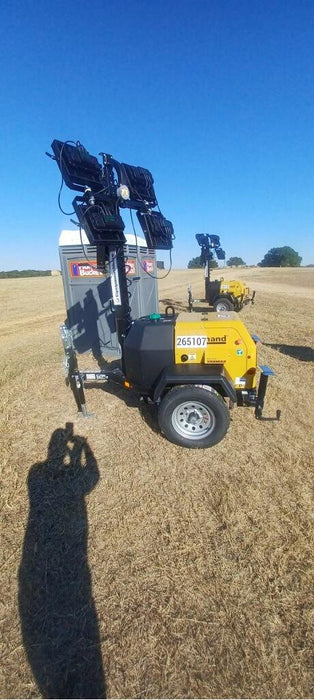 2022 Allmand NLV3GR (4) LED Light Fixture 350W, 23' Vertical Mast, 3kW Prime, Towable, ES Decals, T3