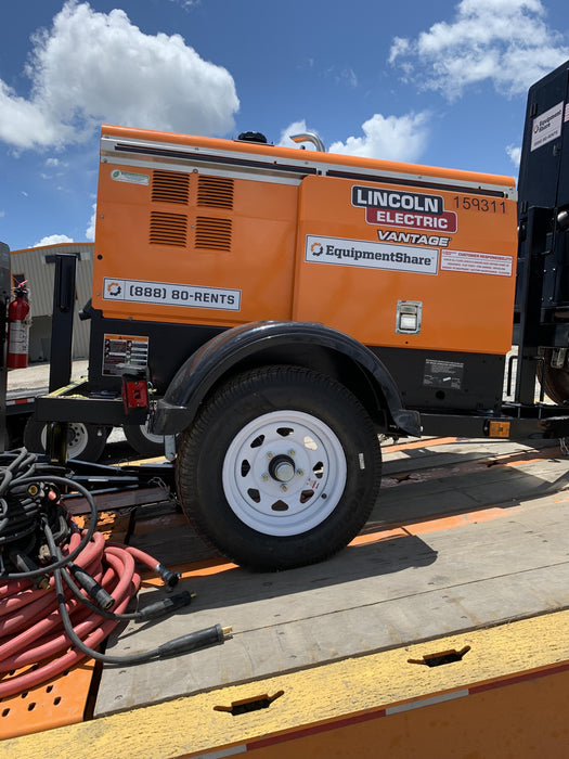 2021 Lincoln Electric Vantage 322 Vantage 322 Ready Pak 3 w/ Decals, ORANGE (includes trailer, cable rack, fender light kit) NO Telematics