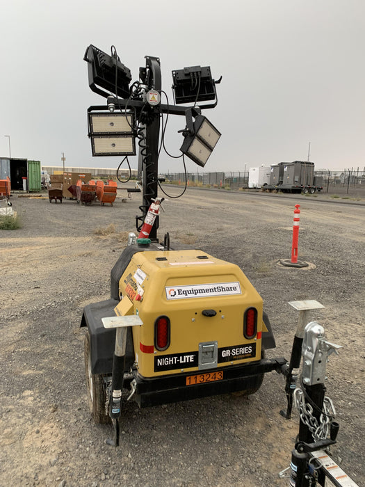 2020 Allmand NLV3GR (4) LED Light Fixture 350W, 23' Vertical Mast, 3kW Prime, Towable, Deep Sea L401, Leveling Jacks, Yanmar T4F 5.8hp