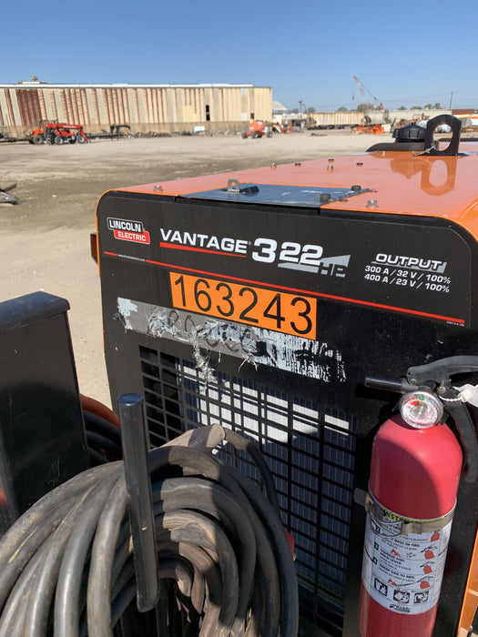 2021 Lincoln Electric Vantage 322 Vantage 322 Ready Pak 3 w/ Decals, ORANGE (includes trailer, cable rack, fender light kit) NO Telematics