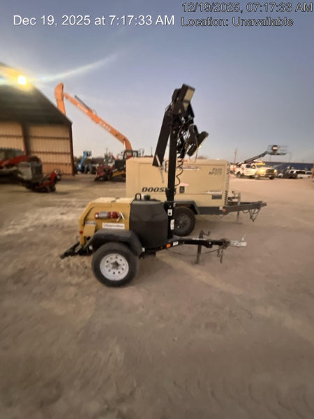 2021 Allmand NLV3GR (4) LED Light Fixture 350W, 23' Vertical Mast, 3kW Prime, Towable, Deep Sea L401, Leveling Jacks, Yanmar T4F 5.8hp