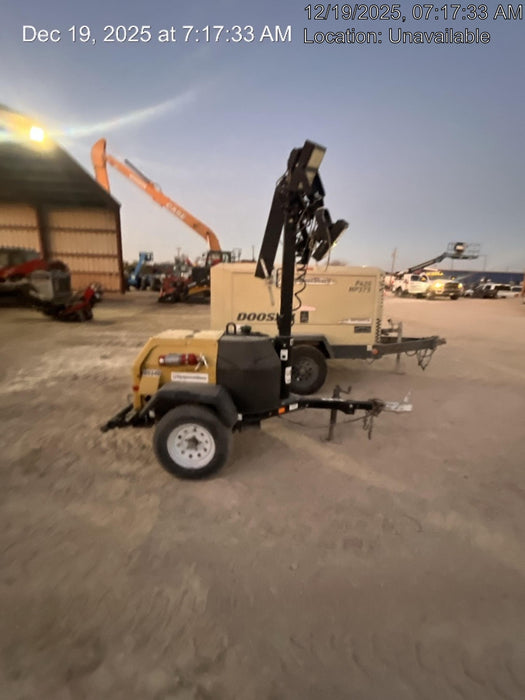 2021 Allmand NLV3GR (4) LED Light Fixture 350W, 23' Vertical Mast, 3kW Prime, Towable, Deep Sea L401, Leveling Jacks, Yanmar T4F 5.8hp