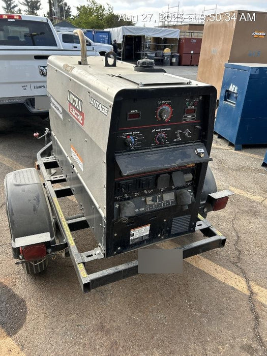 2019 Lincoln Electric Vantage 322 Welder Ready-Pak 3, Two wheel trailer, Fender and Light kit, Cable Rack