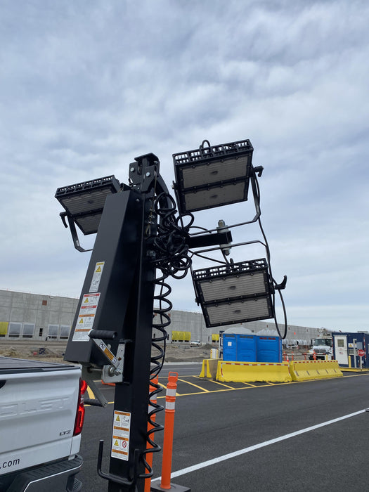 2021 Allmand NLV3GR (4) LED Light Fixture 350W, 23' Vertical Mast, 3kW Prime, Towable, Deep Sea L401, Leveling Jacks, Yanmar T4F 5.8hp