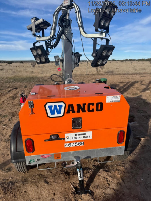 2024 Wanco WLTT-4MM4K Diesel, Deep Sea Controller, Shore Power Plug, Auto Start, (4) 350W LED Floodlights, 4kW Generator, 60 Gal Fuel Tank, 2" Ball, T3