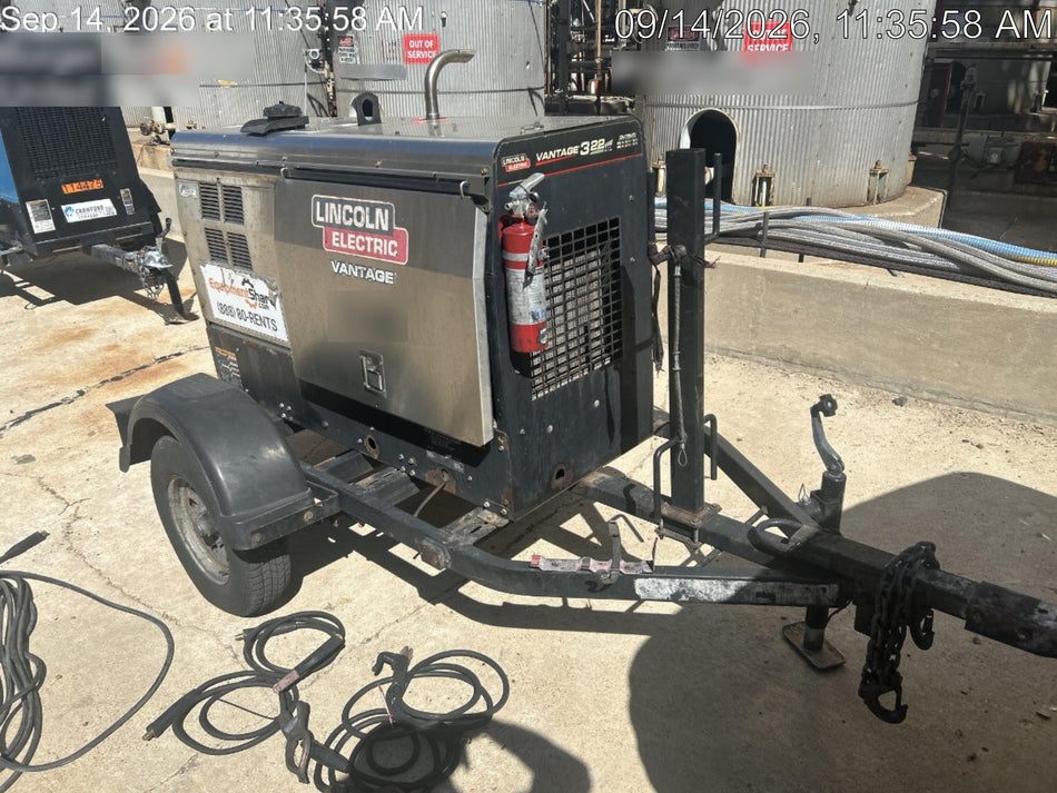 2018 Lincoln Electric Vantage 322 Lincoln Vantage 322 Welder Ready Pak 3 - Vantage 322, Trailer, Fender and light kit, Cable rack