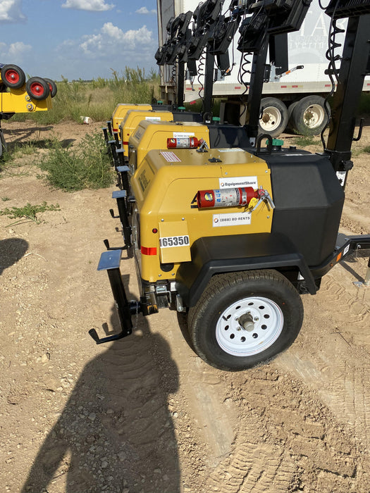 2021 Allmand NLV3GR (4) LED Light Fixture 350W, 23' Vertical Mast, 3kW Prime, Towable, Deep Sea L401, Leveling Jacks, Yanmar T4F 5.8hp