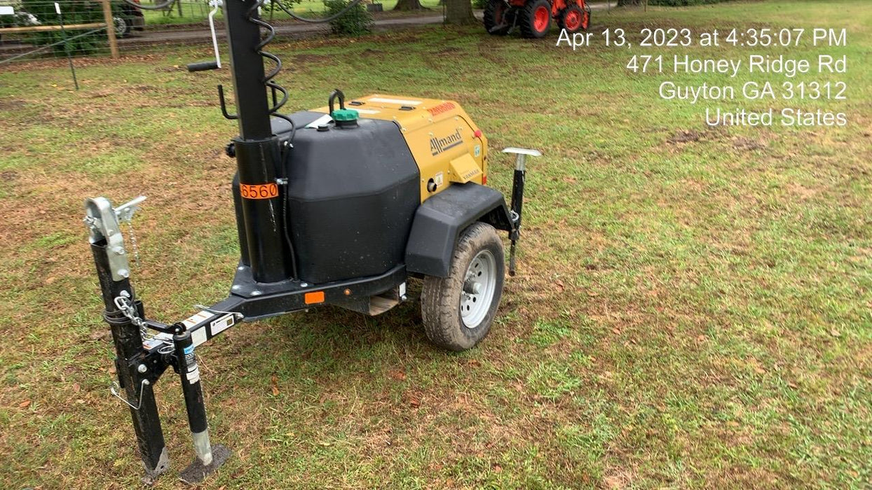 2022 Allmand NLV3GR (4) LED Light Fixture 350W, 23' Vertical Mast, 3kW Prime, Towable