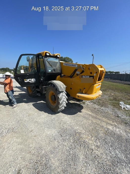 2019 JCB 510-56 Open ROPS, 74 HP, Solid Tires, Worklights, Beacon, Aux Hydraulics, Lifting Eye, 60" Carriage/60" Forks