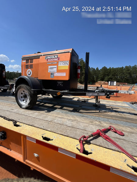 2021 Lincoln Electric Vantage 322 Vantage 322 Ready Pak 3 w/ Decals, ORANGE (includes trailer, cable rack, fender light kit) NO Telematics