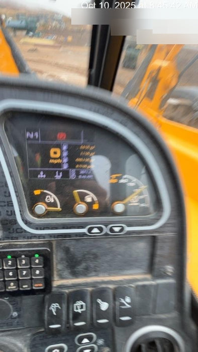 2020 JCB 510-56 Cab/Heat/Air, 74 HP, Solid Tires, STD Worklight, Beacon, Aux Hydraulics, Lifting Eye, Back up Alarm w/66" Carriage/60" Forks